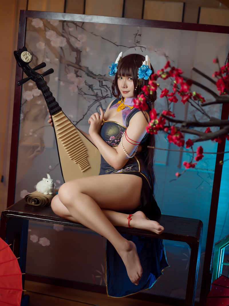 麻花酱#比睿旗袍 泳装【61P-446MB】