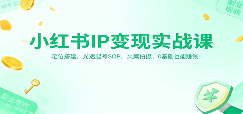 小红书IP变现实战课:定位搭建,光速起号SOP,文案拍摄,0基础也能赚钱 小红书IP变现实战课:定位搭建,光速起号SOP,文案拍摄,0基础也能赚钱