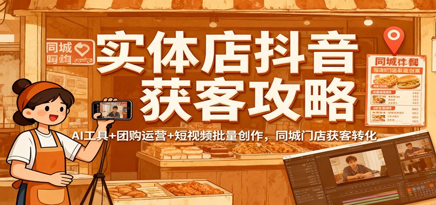 实体店抖音获客攻略:AI工具+团购运营+短视频批量创作,同城门店获客转化 实体店抖音获客攻略:AI工具+团购运营+短视频批量创作,同城门店获客转化