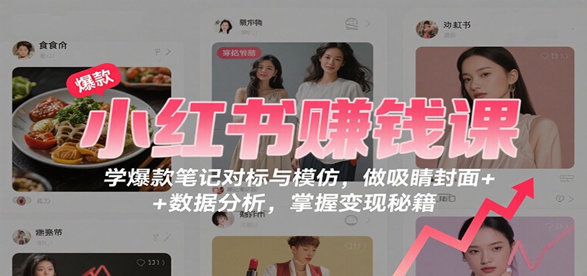 小红书赚钱课:学爆款笔记对标与模仿,做吸睛封面 + 数据分析,掌握变现秘籍 小红书赚钱课:学爆款笔记对标与模仿,做吸睛封面 + 数据分析,掌握变现秘籍