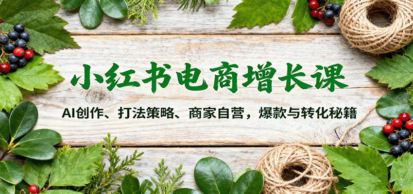 小红书电商增长课:AI创作、打法策略、商家自营,爆款与转化秘籍 小红书电商增长课:AI创作、打法策略、商家自营,爆款与转化秘籍